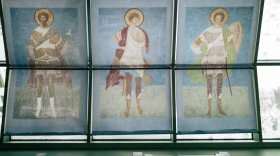 Изображения святых воинов с фресок Дионисия из Ферапонтово представлены на выставке в Главном храме Вооруженных сил России