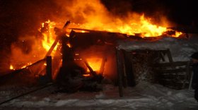 В Харовском районе при пожаре в частном доме погиб теленок и курицы