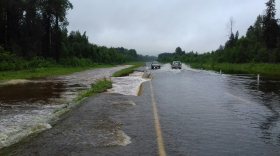 В Вытегорском районе дожди размыли участок трассы «Вологда – Медвежьегорск»