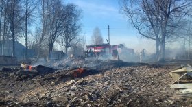 В деревне Шепелево Череповецкого района сгорело шесть дачных домов, три бани и гараж