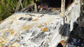 В Грязовце в лесополосе сгорел автомобиль «Нива»