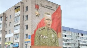 17-метровый портрет Героя Советского Союза Николая Мамонова появился на торце жилого дома в Соколе