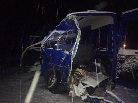 Два человека погибли в столкновении грузовика и микроавтобуса под Вологдой