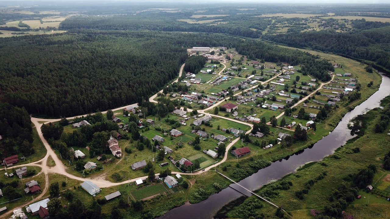 Карта кичменгского городка со спутника