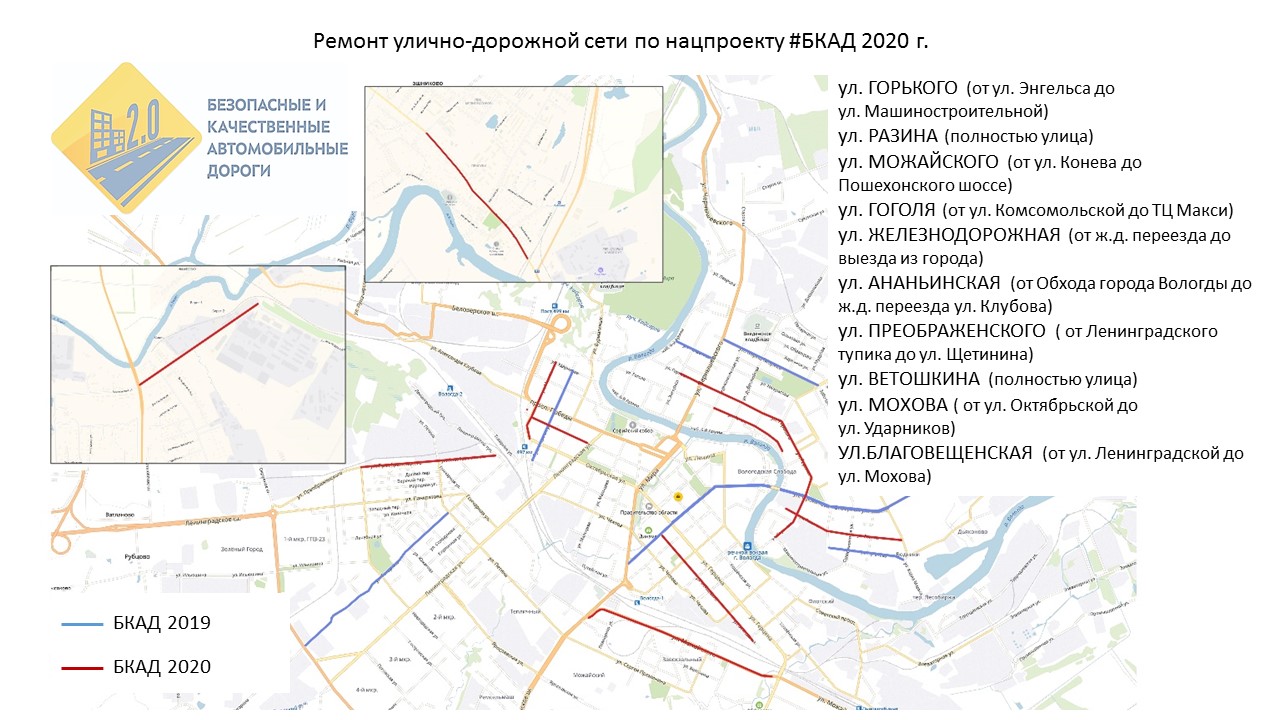 Карта ремонта дорог вологодской области