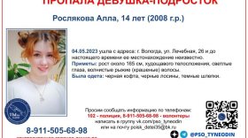 14-летнюю девушку-подростка разыскивают в Вологде