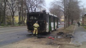 В центре Вологды загорелся автобус ПАТП-1