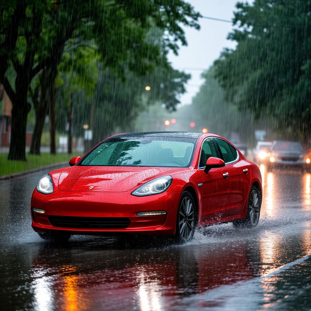 Что делать водителю, если автомобиль затопило водой во время ливня?