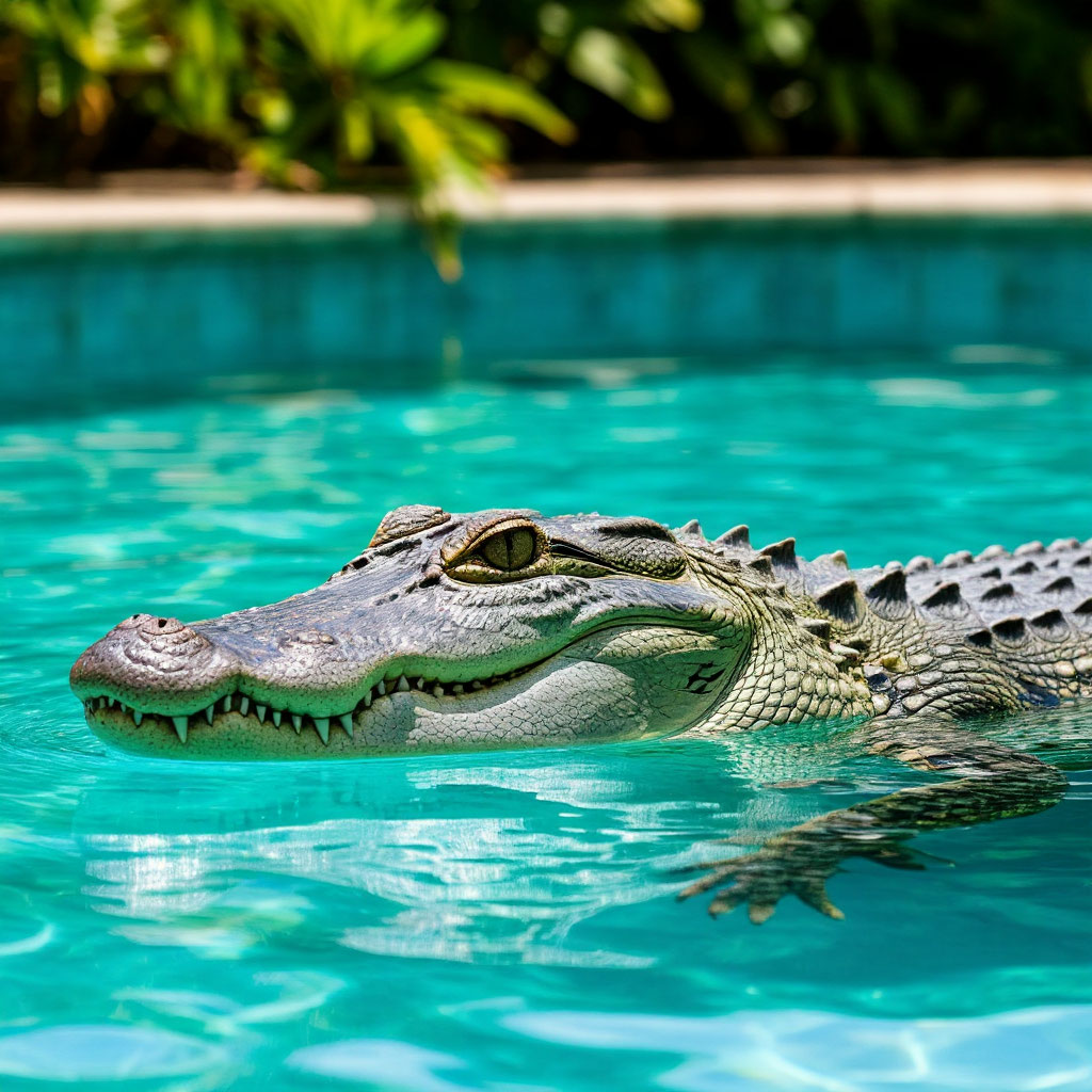 Полицейский во Флориде голыми руками спасал бассейн от аллигатора