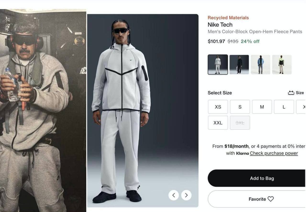 Костюм Nike Tech Fleece стал вирусным после фото Мадуро