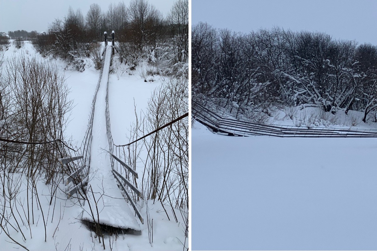 На Вологодчине рухнул еще один висячий мост