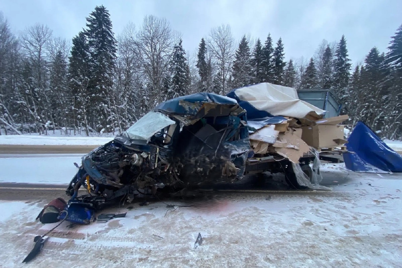 Водитель «Газели» погиб в ДТП под Грязовцем