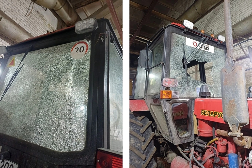 В Череповце расстреляли трактор