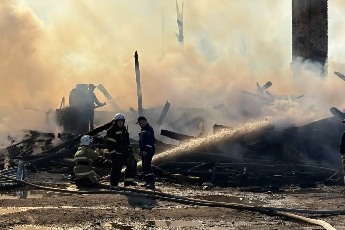 В центре села имени Бабушкина пожар уничтожил сразу несколько магазинов