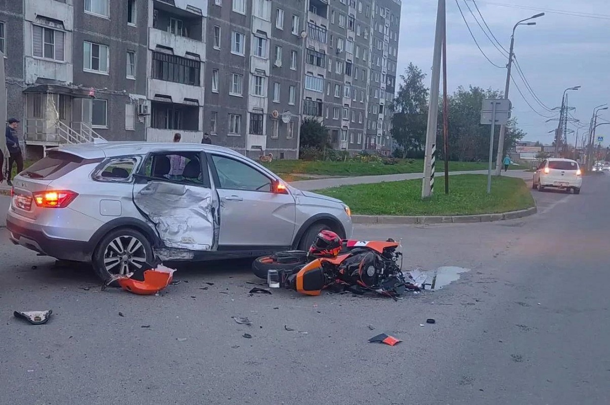 В Череповце «Лада» не пропустила мотоцикл