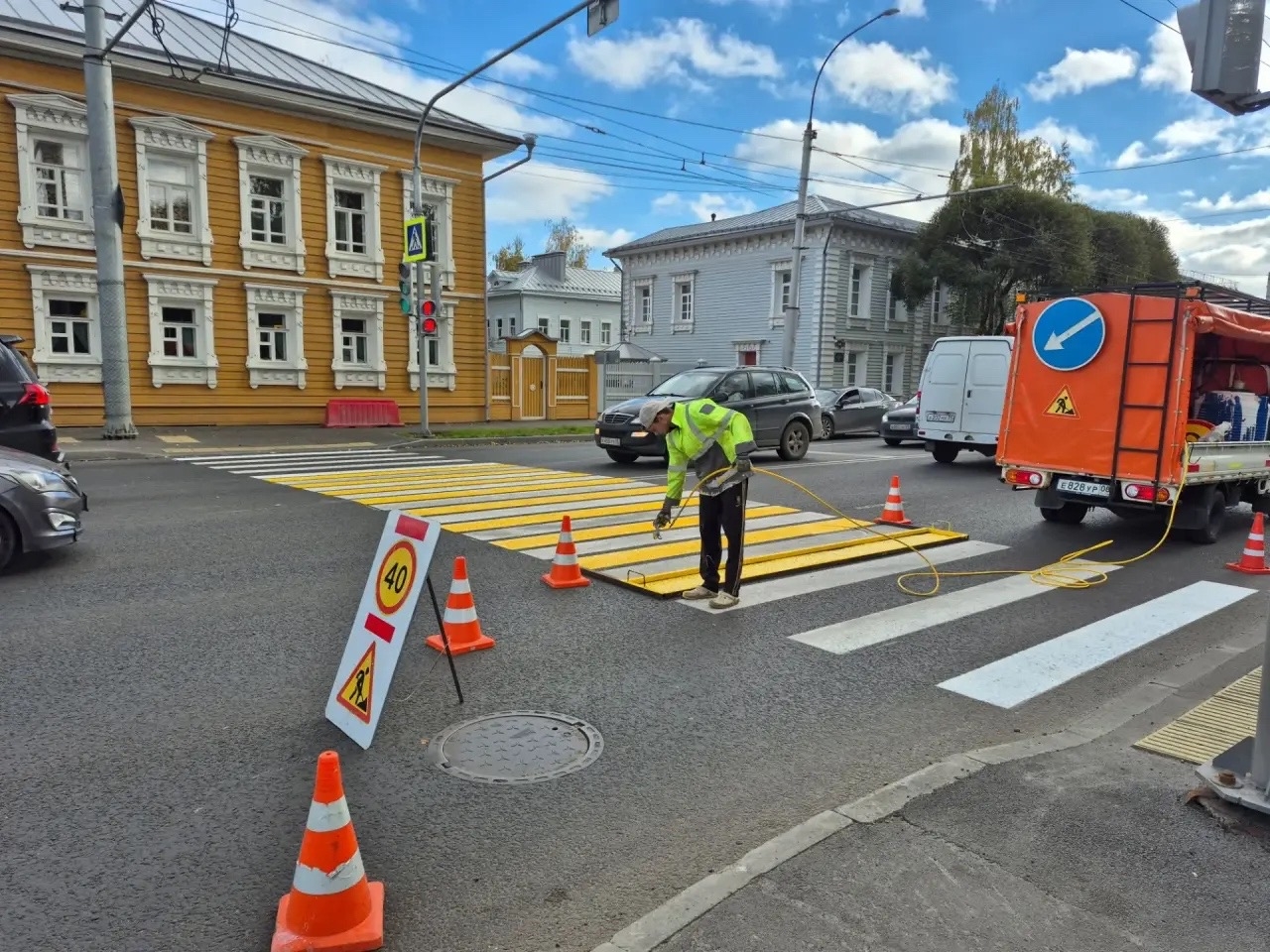 В Вологде обновляют разметку