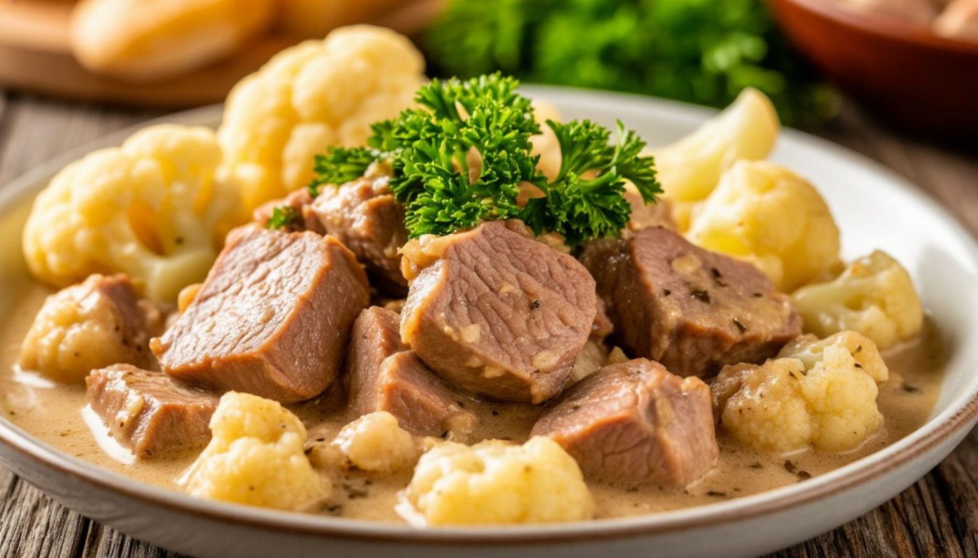 Фрикасе из свинины: белый соус, нежное мясо и полчаса времени