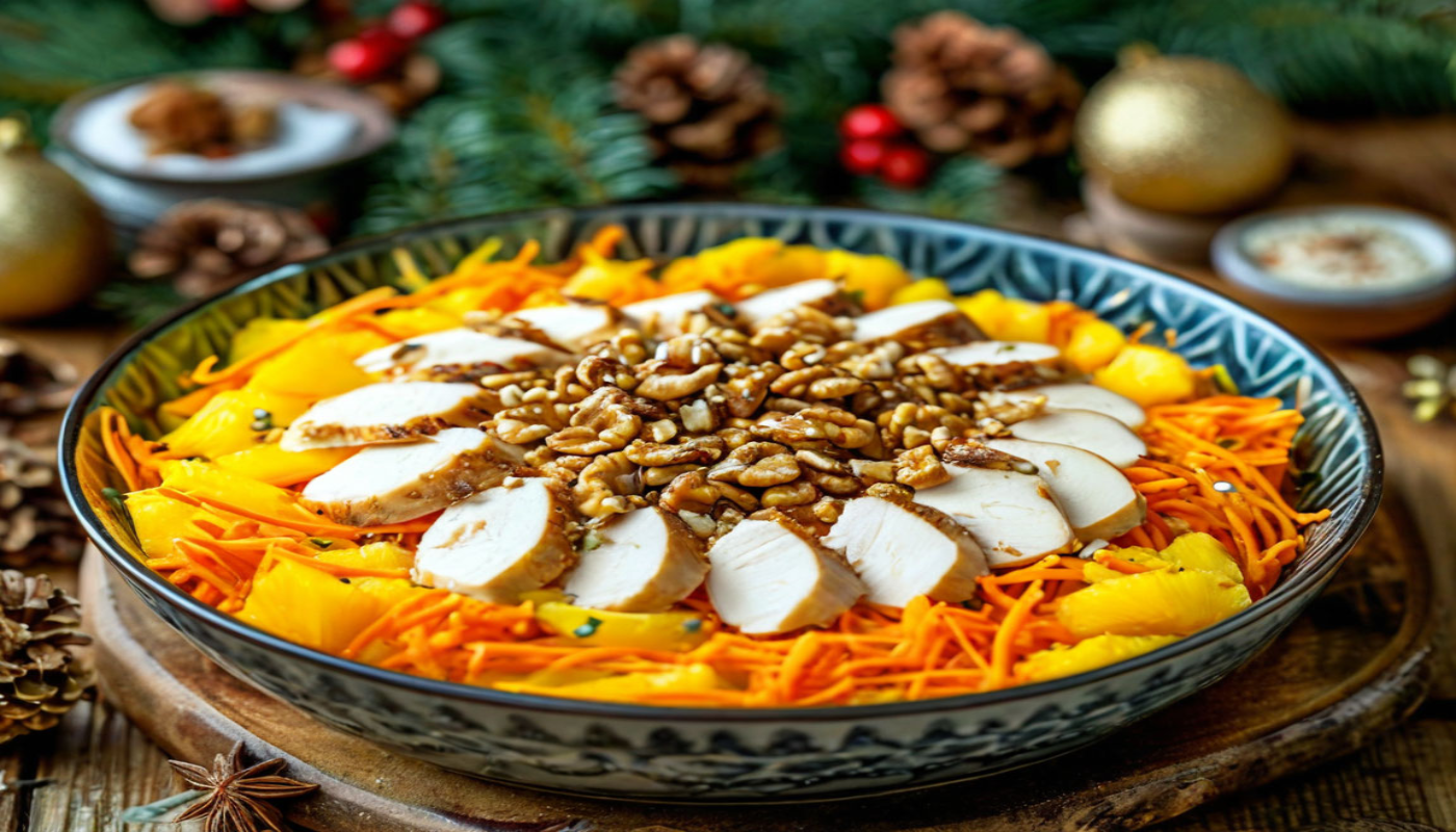 Салат с корейской морковью, курицей и ананасами: вкус, который запоминается