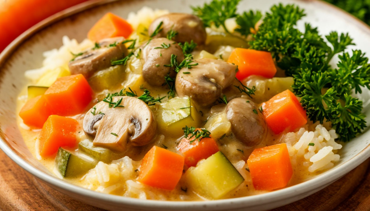 Рагу с грибами, кабачками и плавленым сыром: соус, который хочется есть ложкой