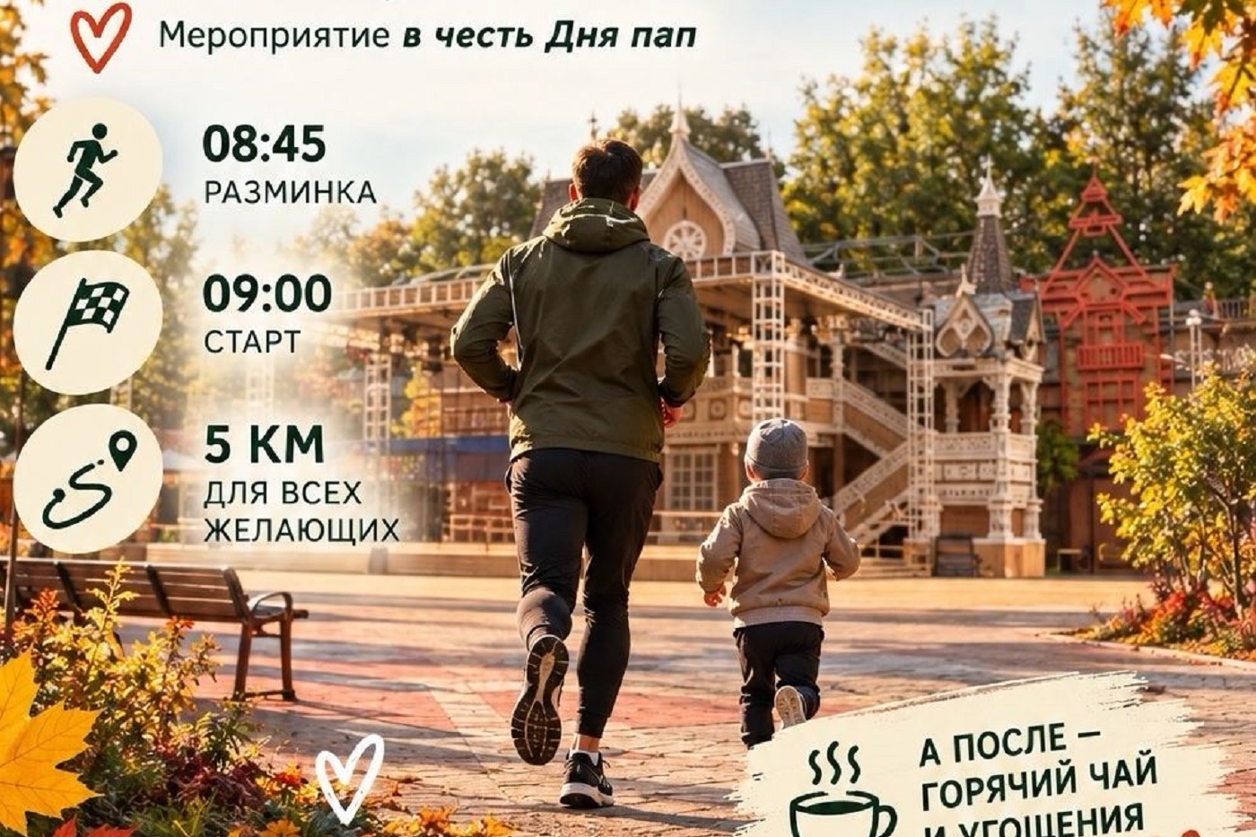 Семейная пробежка пройдет в парке Ветеранов в День отца