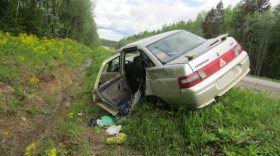 В Белозерском районе пьяный мужчина съехал в кювет на угнанном автомобиле